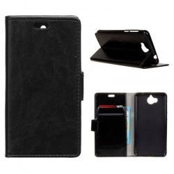 Huawei Y6(2017) PU Leather Wallet Case Black